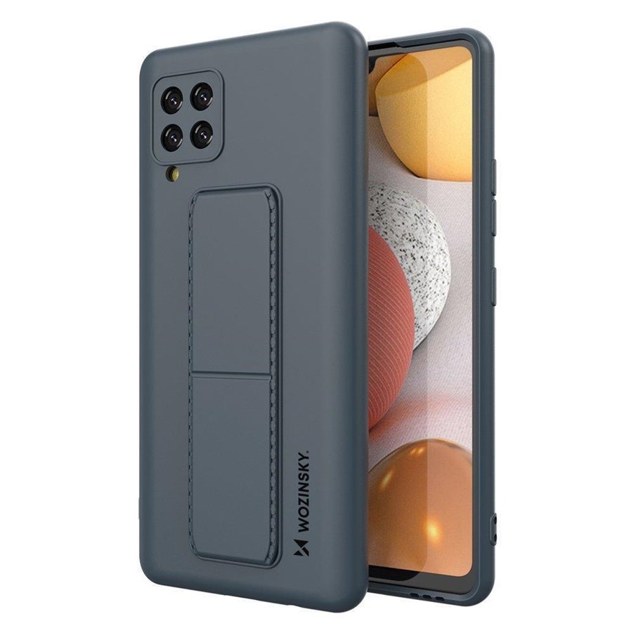 Mobile - Covers & Cases - Wozinsky Kickstand Case Silicone Case with Stand Samsung Galaxy A42 5G Case Navy Blue - 9111201940956