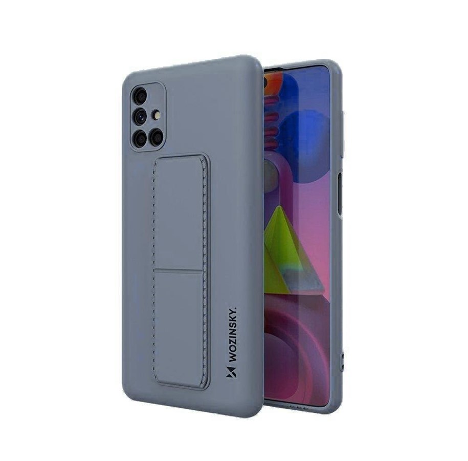 Mobile - Covers & Cases - Wozinsky Kickstand Case Silicone Case with Stand Samsung Galaxy M51 Case Blue - 9111201941076