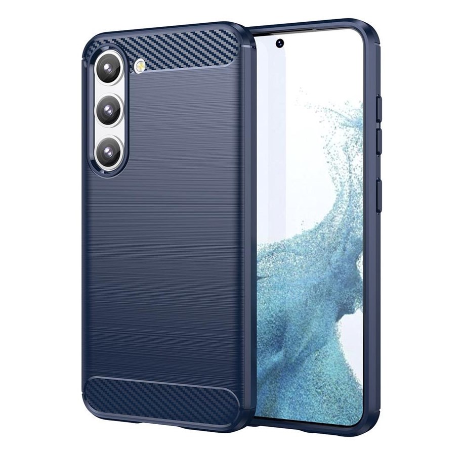 Mobile - Covers & Cases - Hurtel Carbon Case for Samsung Galaxy S23+ Flexible Silicone Carbon Cover Blue - 9145576268544