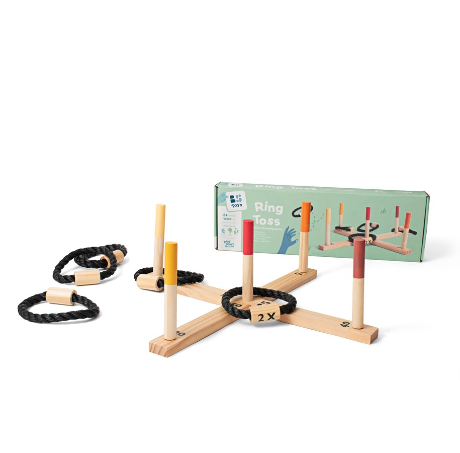 Utomhuslek - BS Toys Wooden Ring Tossing Game 6 pcs. - GA145