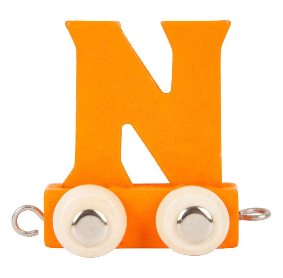 Träleksaker - Small Foot - Wooden Letter Train Orange - N - 12 pieces - 10364-display12