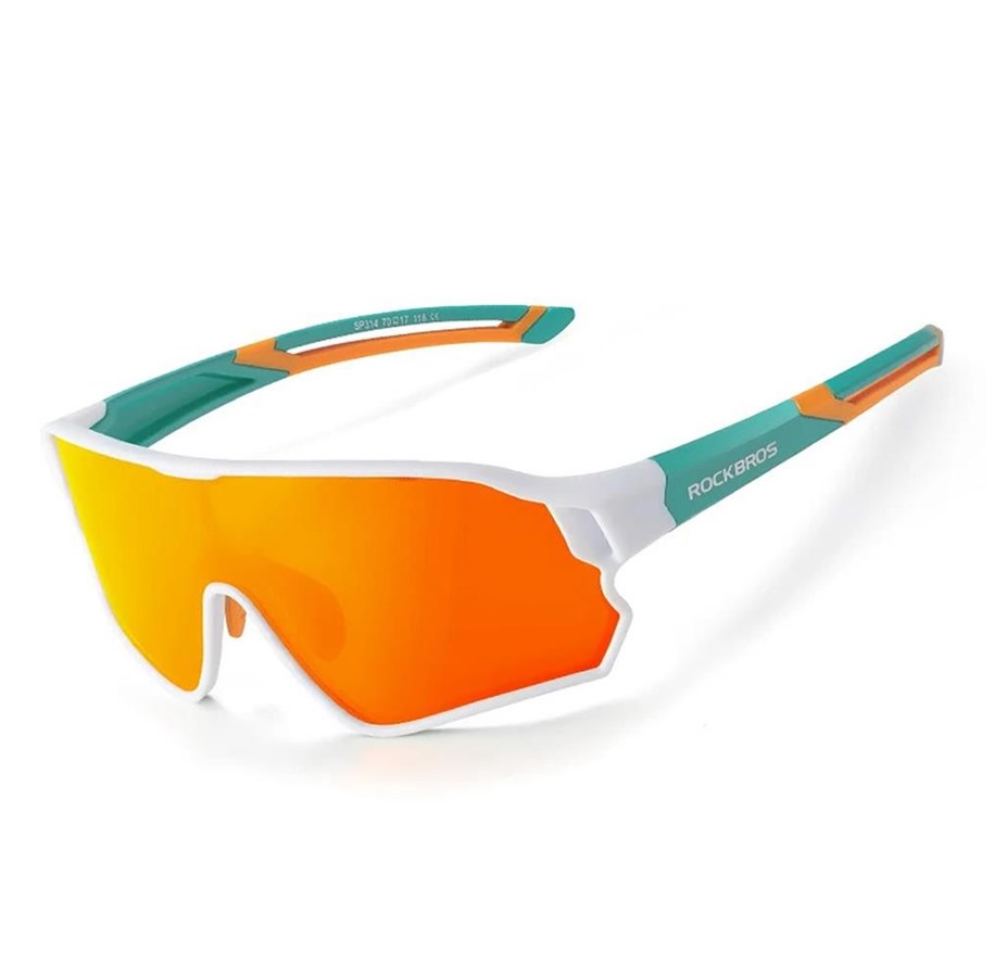 Sport & Fitness - Rockbros 14110009003 polarized cycling glasses for children 8-14 years old - green and white - Rockbros-14110009003
