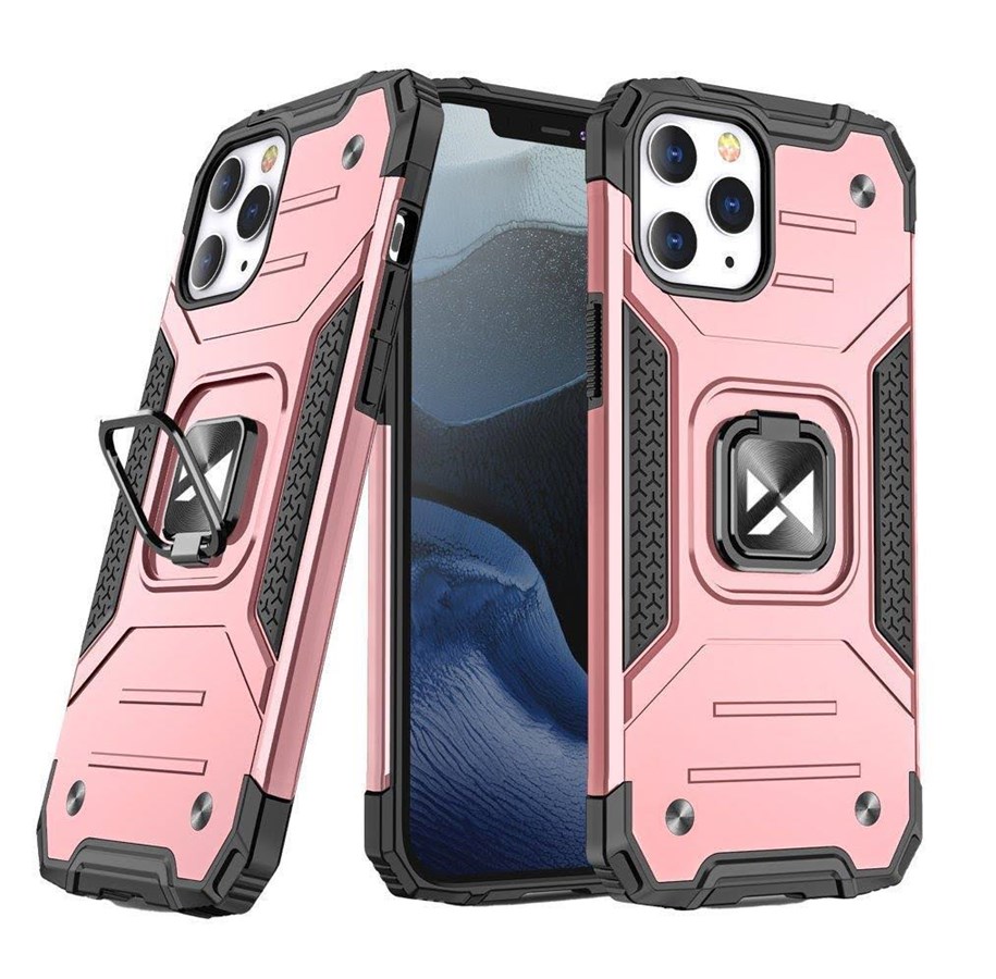 Mobile - Covers & Cases - Wozinsky Ring Armor Armored Hybrid Case Cover + Magnetic Holder iPhone 13 mini rose - 9111201944824