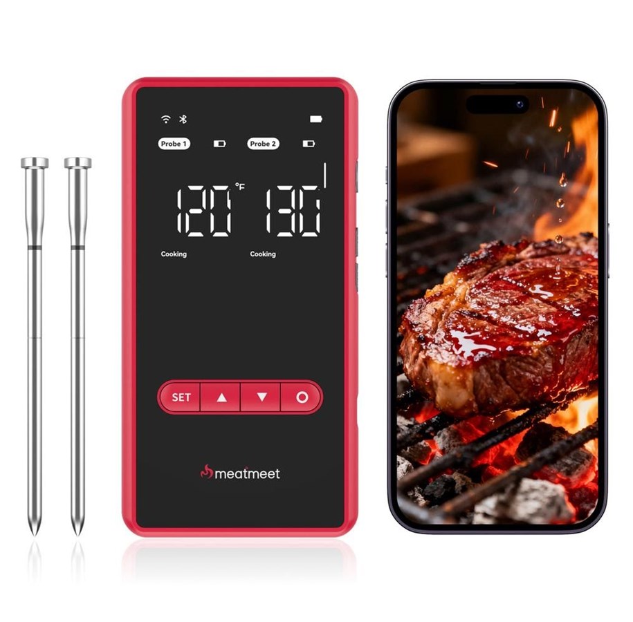 Andra köksapparater - Meatmeet X Pro Kitchen Thermometer with Bluetooth/WiFi App for Smoker Oven Grill - Black - Meatmeet X Pro