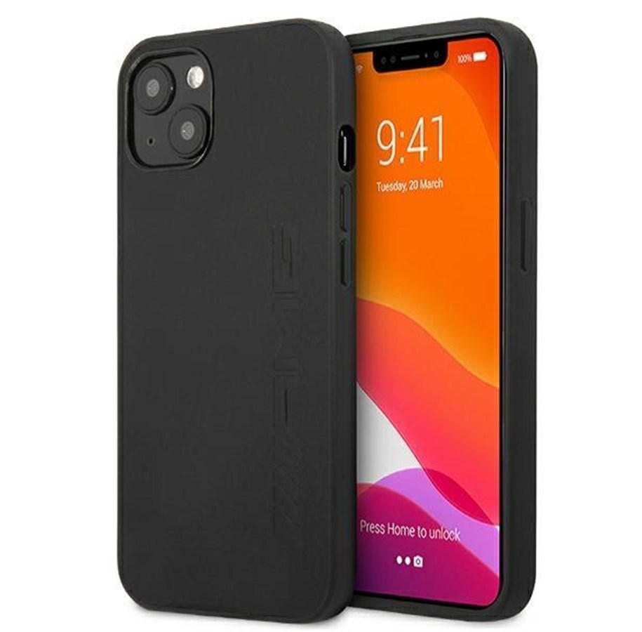 Mobile - Covers & Cases - Mercedes AMG Leather Hot Stamped Case for iPhone 13 mini - Black - 3666339018856