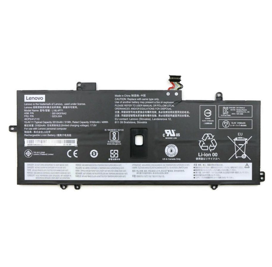 Laptopbatteri - Lenovo LG Chem - laptop battery - Li-Ion - 51 Wh - 5B10W51833
