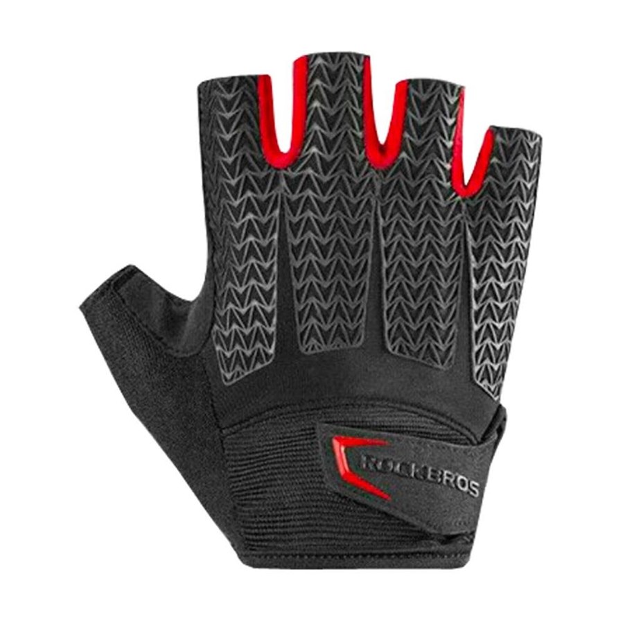 Cykeltillbehör - Rockbros S169BR S cycling gloves with gel inserts - black and red - S169BR-S