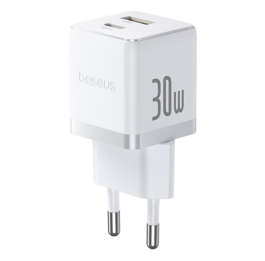 Mobile - Adapters & Chargers - Baseus Palm 30W USB-C USB-A Wall Charger - White - P1011160A213-00