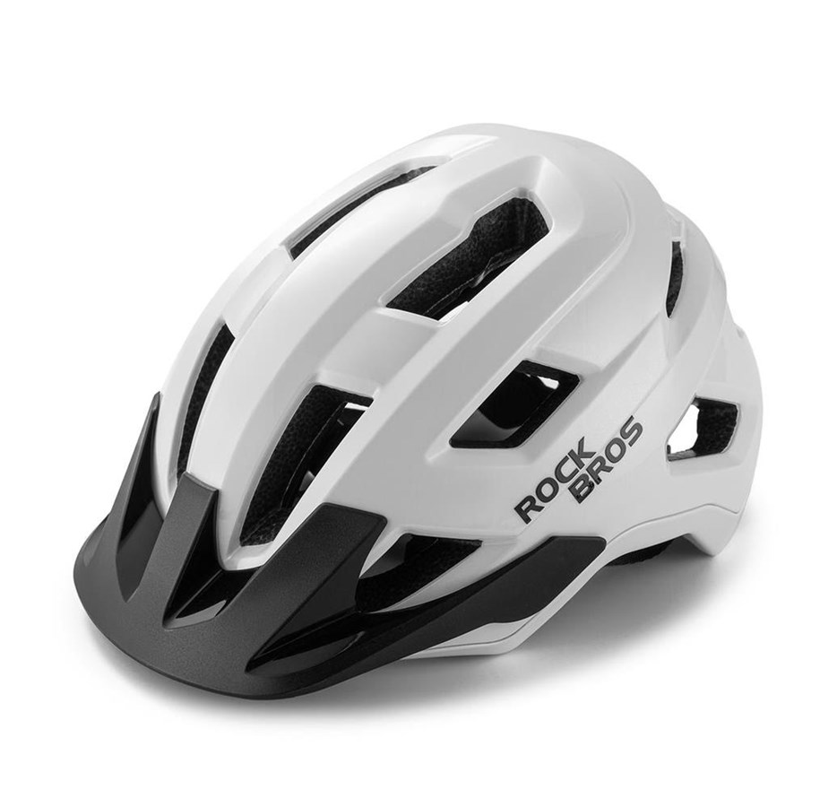 Cykeltillbehör - Rockbros LK-67 Youth Bike Helmet with Detachable Visor 54–58 cm - White - Rockbros-100050002