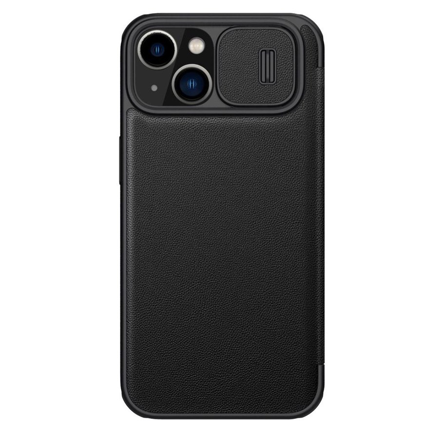 Mobile - Covers & Cases - Nillkin  Qin Leather Pro Case iPhone 14 Plus Case Camera Cover Holster Cover Case With Flip Black - 6902048249097