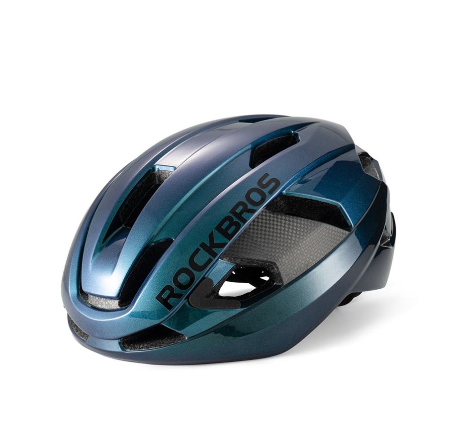 Cykeltillbehör - Rockbros LK-15 Carbon Fiber Bike Helmet Size L (58-62cm) - Chameleon Blue - Rockbros-10110046006