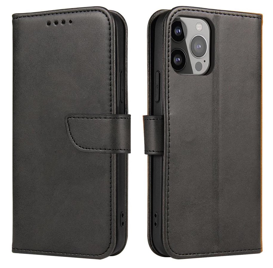 Mobile - Covers & Cases - Hurtel Magnet Case for Realme 10 Pro Cover with Flip Wallet Stand Black - 5907769350979