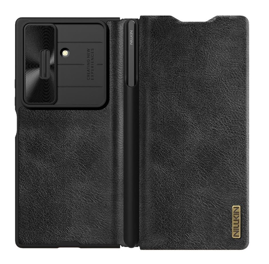 Mobile - Covers & Cases - Nillkin  Qin Pro Case for Samsung Galaxy Z Fold 7 with S Pen Slot - Black - 6902048298842