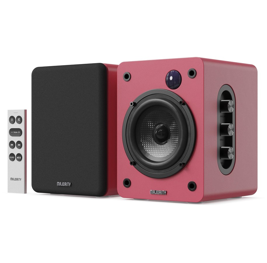 HiFi speakers - Majority D50X Bluetooth Bookshelf Speakers - Maroon - 1000003128