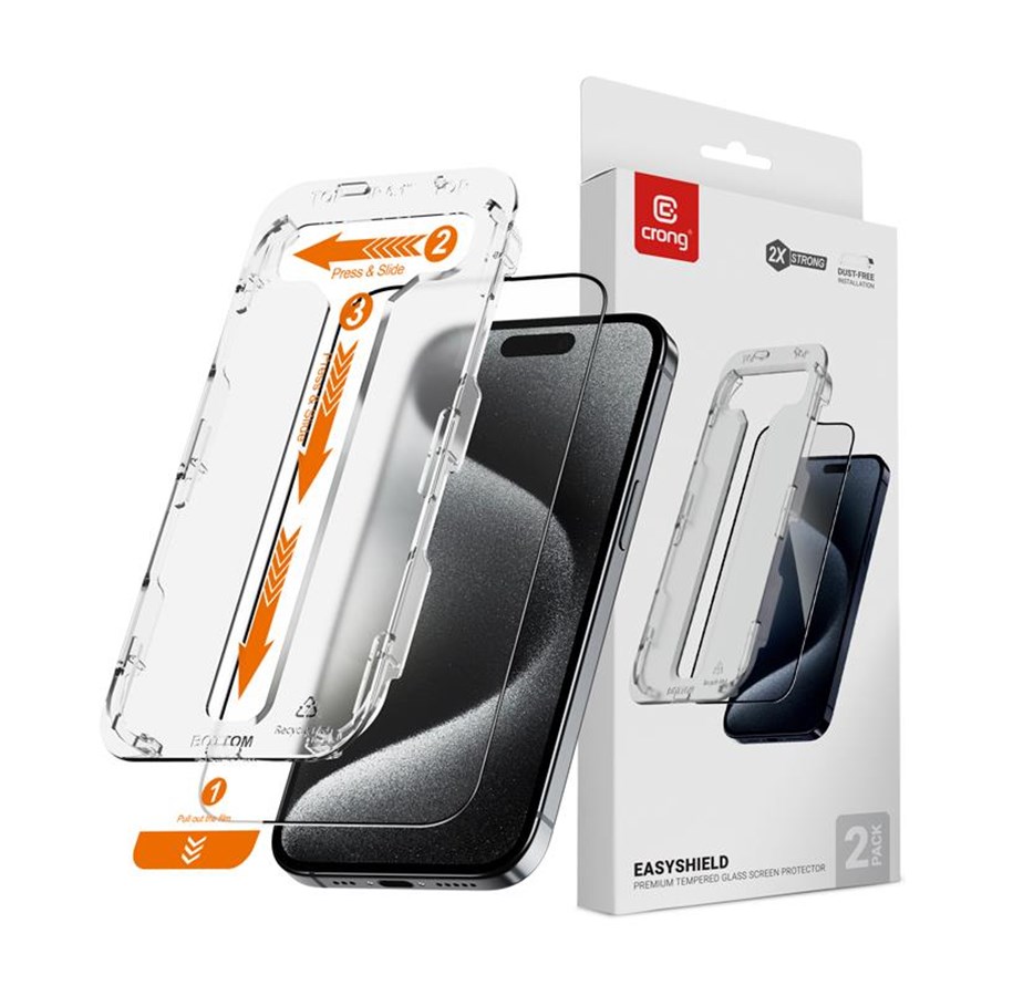 Mobiltelefontillbehör-Skyddsfilm - CRONG EasyShield 2-Pack - Tempered Glass iPhone 14 Pro (2 pieces) - CRGES2PIP1461P