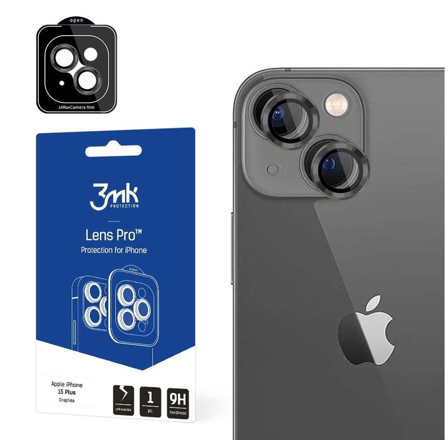 Mobiltelefontillbehör-Skyddsfilm - 3mk Apple iPhone 15 Plus -  Lens Protection Pro Graphite - 5903108528672
