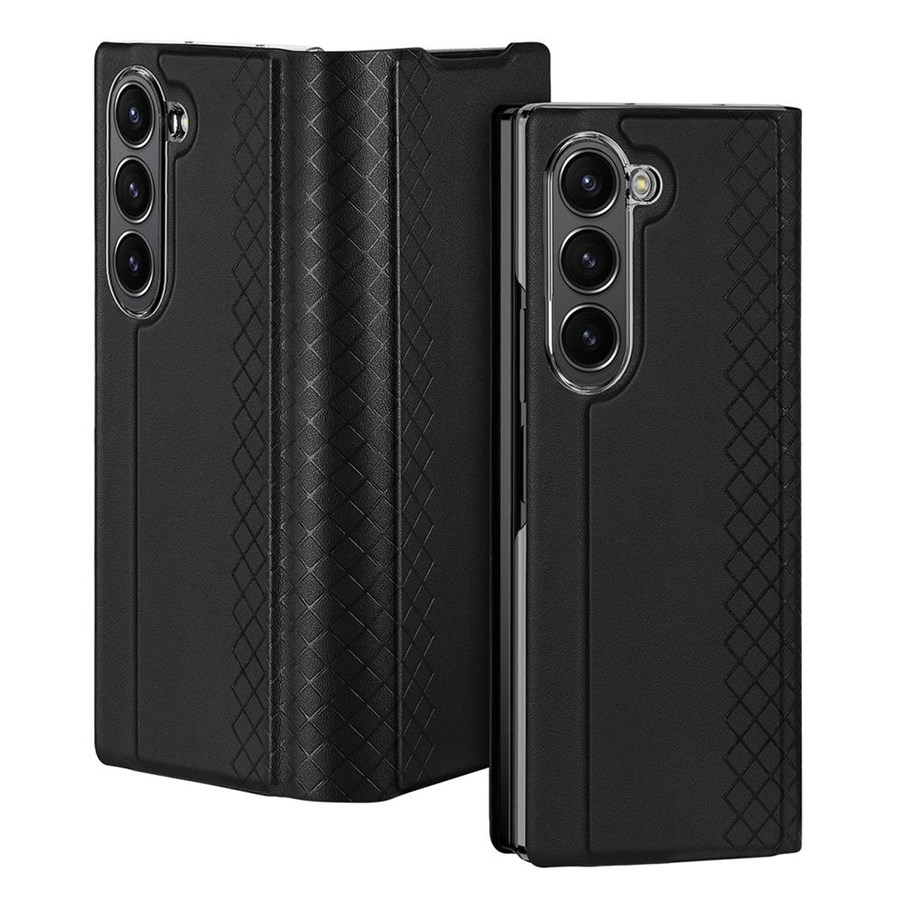 Mobile - Covers & Cases - Dux Ducis  Brill Leather Case for Samsung Galaxy Z Fold 6 with Flip and Card Pocket - Black - 6934913005330