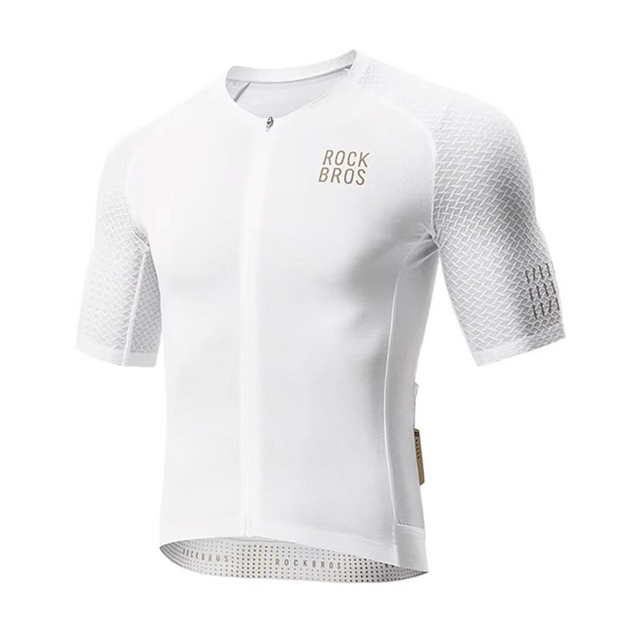Cykeltillbehör - Rockbros YDDX011 Diamond Short Sleeve Cycling Jersey Size L - White - Rockbros-15220026010