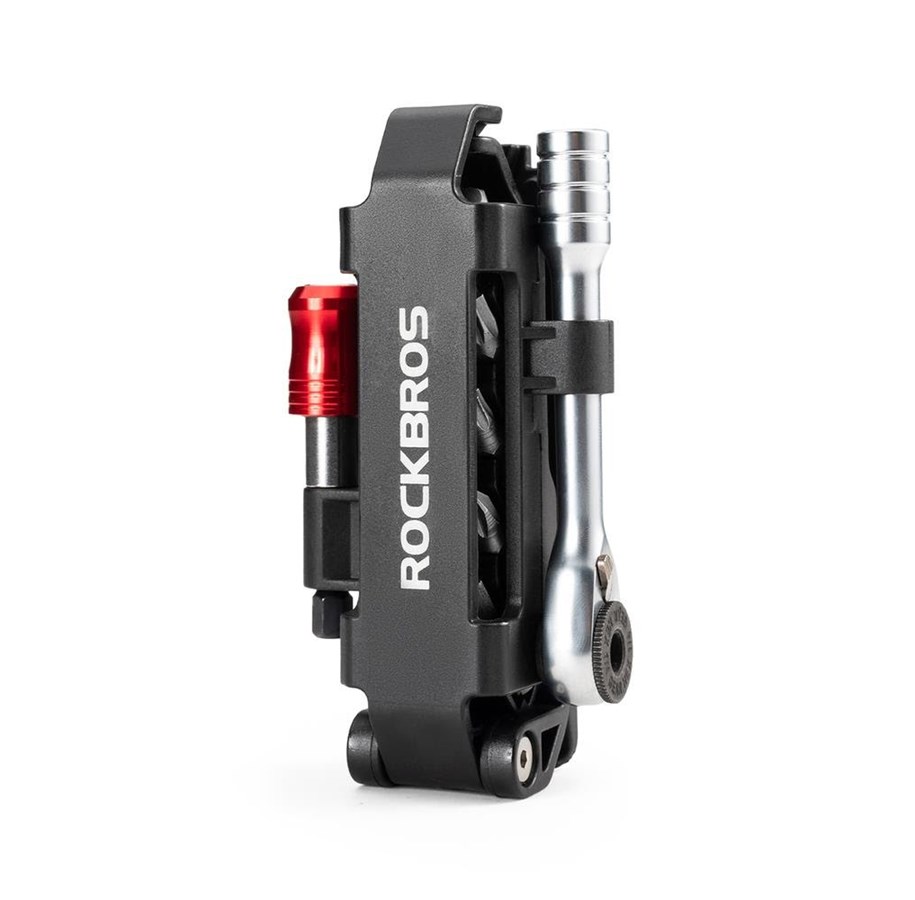 Cykeltillbehör - Rockbros Multitool Bicycle Tool Set with Ratchet Wrench and Tire Levers - Black - Rockbros-430038001