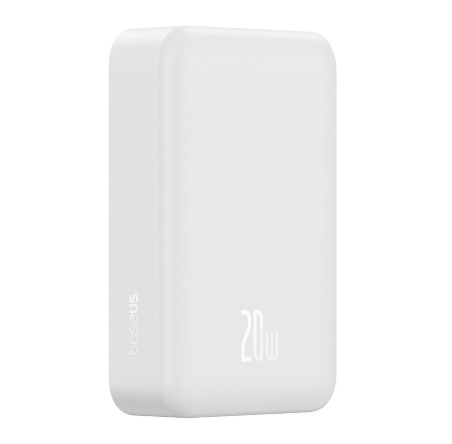 PowerBank - Baseus EnerFill FM41 20000mAh 20W Magnetic Power Bank with USB-C to USB-C Cable 30cm - White - 20000 mAh - E0027U01