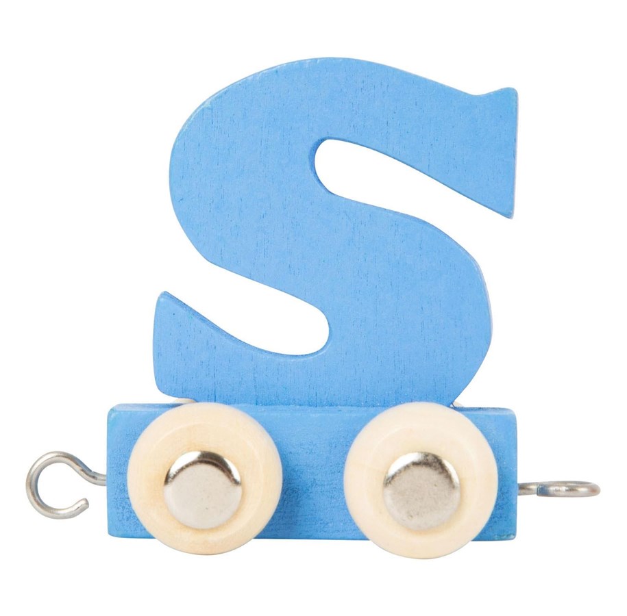 Träleksaker - Small Foot - Wooden Letter Train Blue - S - 12 pieces - 10369-display12