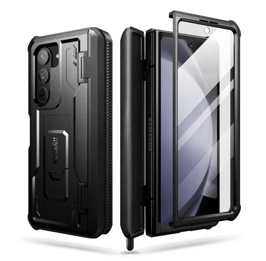 Mobile - Covers & Cases - Tech-Protect  Kevlar Pro Pen Case for Samsung Galaxy Z Fold 5 - Black - 9319456604702