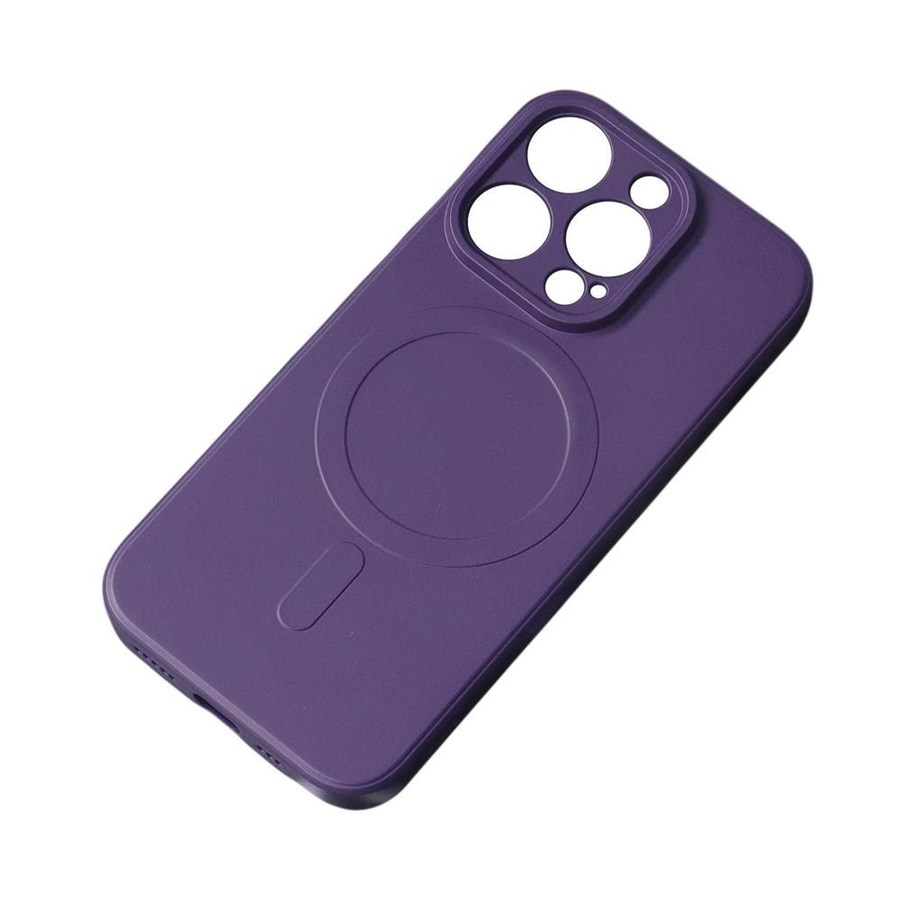 Mobile - Covers & Cases - Hurtel MagSafe Compatible Silicone Case for iPhone 15 Pro Silicone Case - Purple - 9145576279939