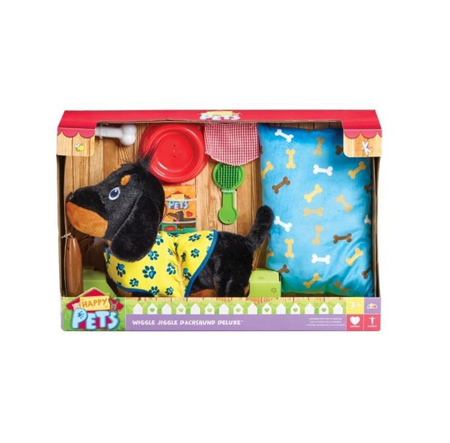 Dockor & Tillbehör - Happy Pets Wiggle Jiggle Dachshund Deluxe Set - 602580
