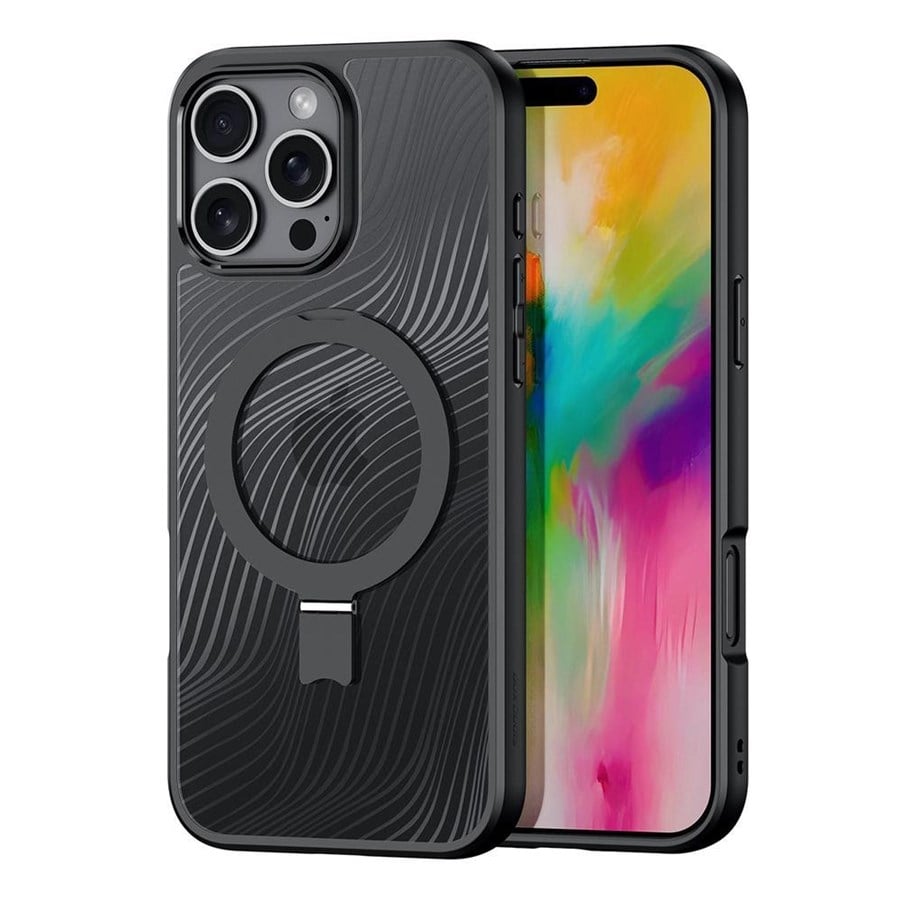 Mobile - Covers & Cases - Dux Ducis  Aimo Mag Case with MagSafe and Stand for iPhone 16 Pro Max - Black - 6934913004043
