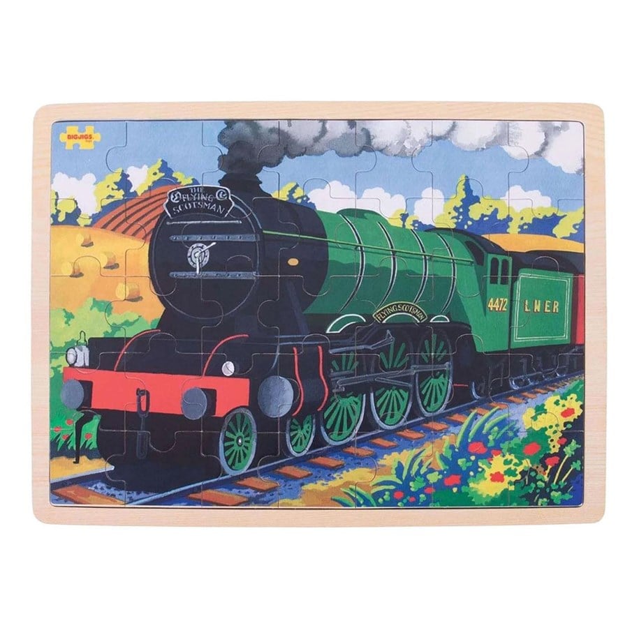 Pusselspel - Bigjigs Wooden Jigsaw Puzzle Flying Scotsman - 35 pcs. Trä - BJ484