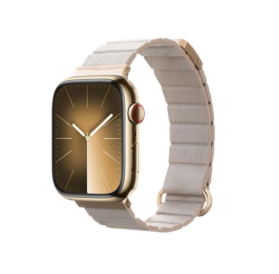Smartwatch - Accessories - CRONG Eclipse - Magnetic Leather Apple Watch Band 38/40/41/42mm - Beige - CRG-40ECL-BGE