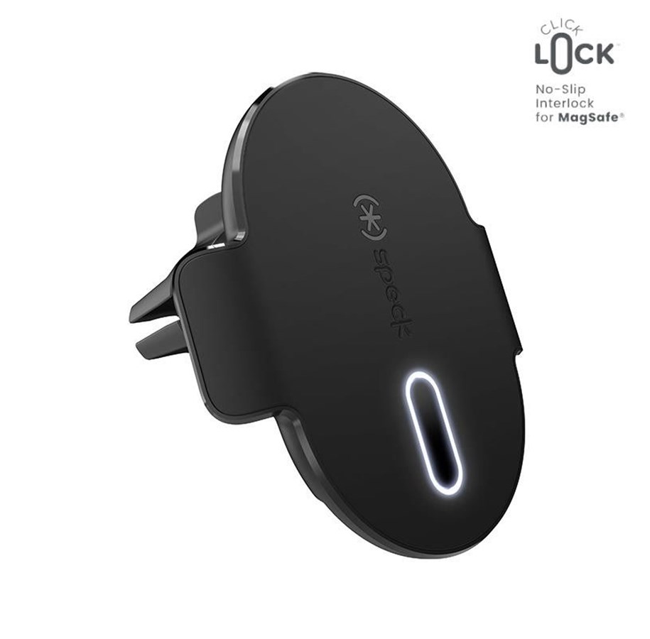 Mobile - Adapters & Chargers - Speck Charging Vent Mount + ClickLock - MagSafe Wireless Charging Car Holder - Black - 150683-1041