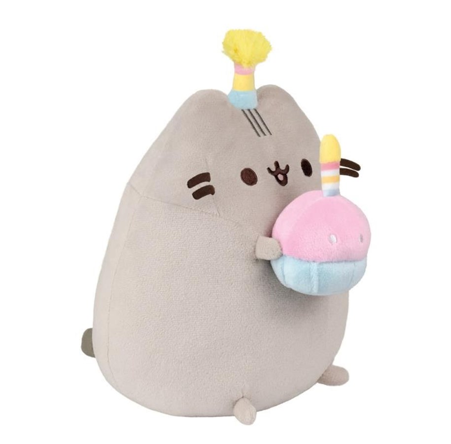 Plush - Pusheen - Plush stuffed animal with a birthday hat and a 24 cm cake - 61528