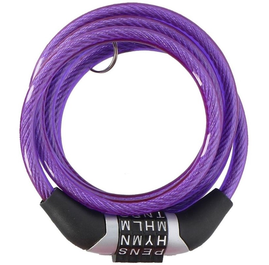Cykeltillbehör - Dunlop - Combination Bicycle Lock - Violet - 8711252029221PURPLE