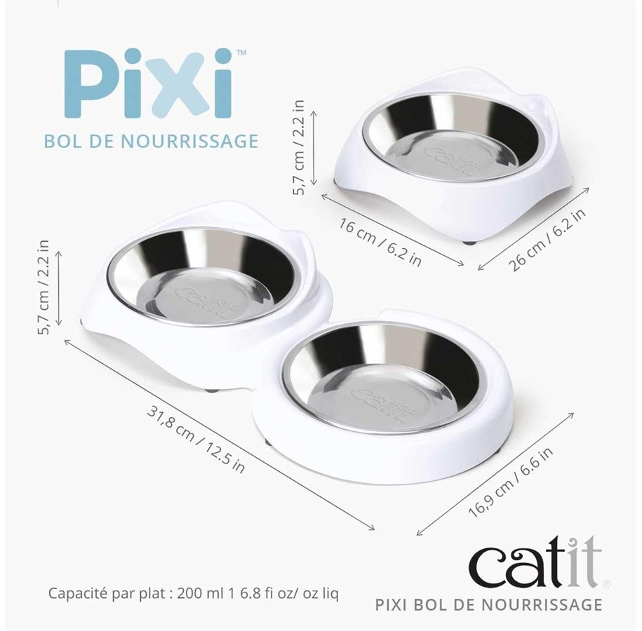Katter - Catit Pixi Foderskål Hvid - 43874