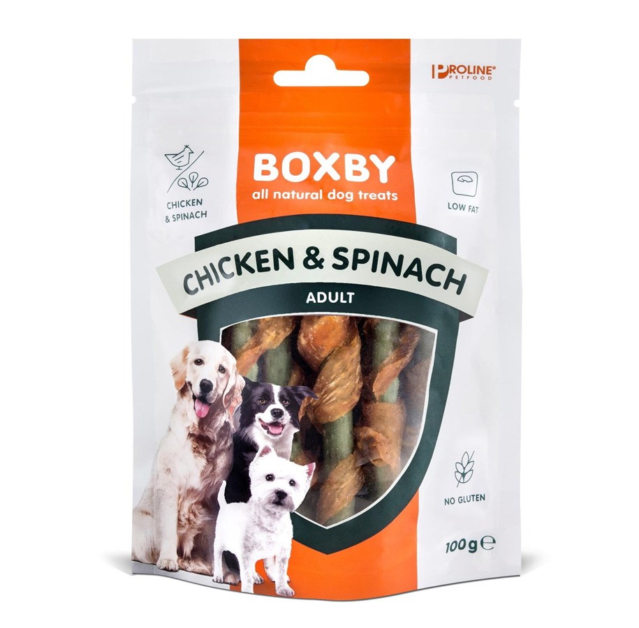 Hundar - BOXBY Kylling & Spinat 100g. - 10863