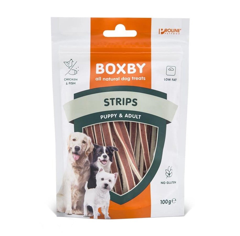 Hundar - BOXBY Strips Fish&Chicken 100g. ks. - 10459