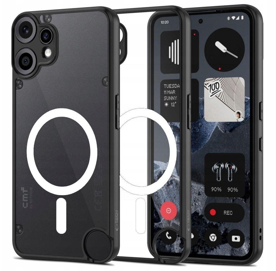 Mobile - Covers & Cases - Tech-Protect MagMat MagSafe Case for Nothing CMF Phone 2 Pro - Black & Clear - 5906302368730