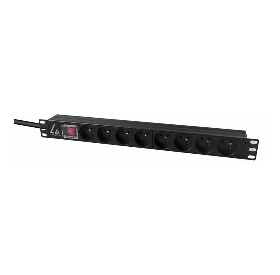 Strömkabel (extern) - Lanview - power distribution strip - 10A - LVR-2MSCH-SW-C13-8
