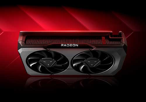 AMD Radeon™ grafikkort med dubbel fläkt.
