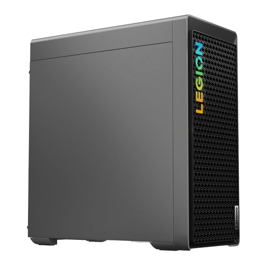 Stationär gaming-PC-kabinett med RGB-ljus i logotypen.