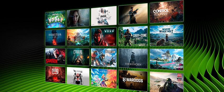Rutnät av DLSS 4.5-stödda speltitlar inklusive CONTROL Resonant, 007 First Light, Gray Zone Warfare och många fler GeForce RTX-spel