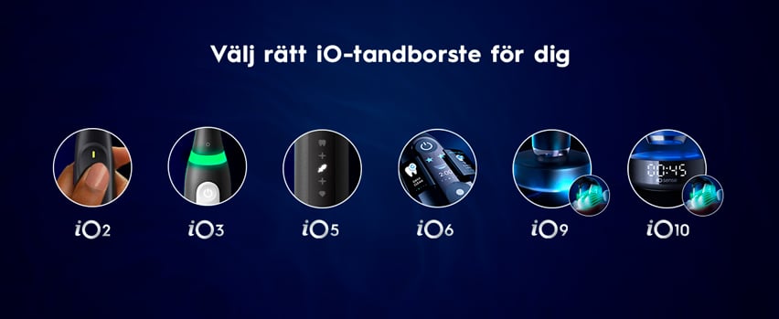 Oral-B iO seriesoversigt – vælg den rigtige iO tandbørste – iO2, iO3, iO5, iO6, iO9 og iO10