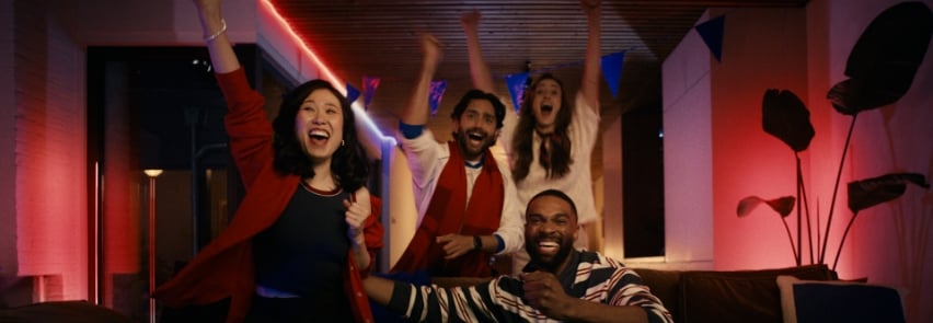 Philips Hue-app på smartphone visar lagval för Sports Live – välj ditt favoritlag i realtid