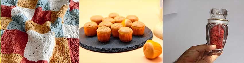 Ett handgjort täcke, hembakade muffins och din egen kryddblandning visar omtanke för hemmet.