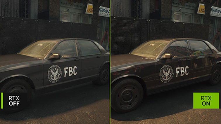 NVIDIA GeForce RTX – Control Resonant grafikjämförelse med RTX OFF och RTX ON – realistisk ray tracing på FBC-bil